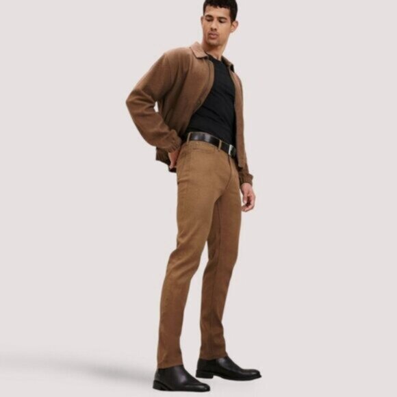 Banana Republic Traveler Slim Fit Twill Cotton Pants In Bronze Brown - Picture 5 of 14